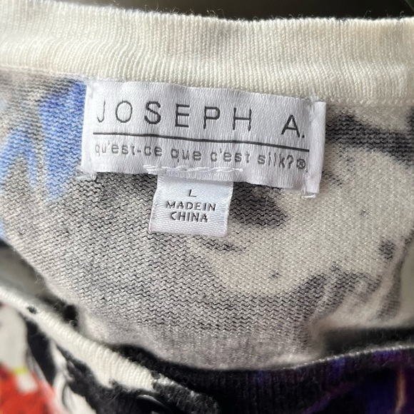 Joseph A. Abstract Floral Print Cardigan, Size L - Picture 6 of 11